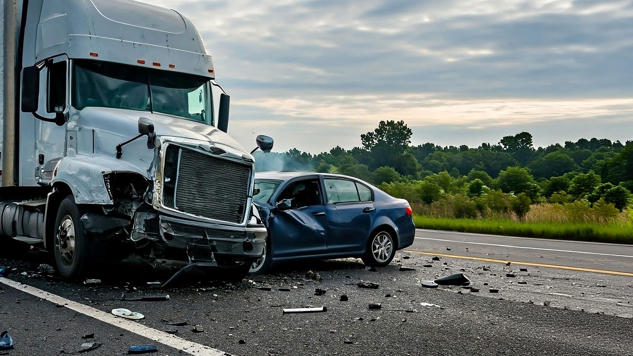 Semi Truck Car Crash